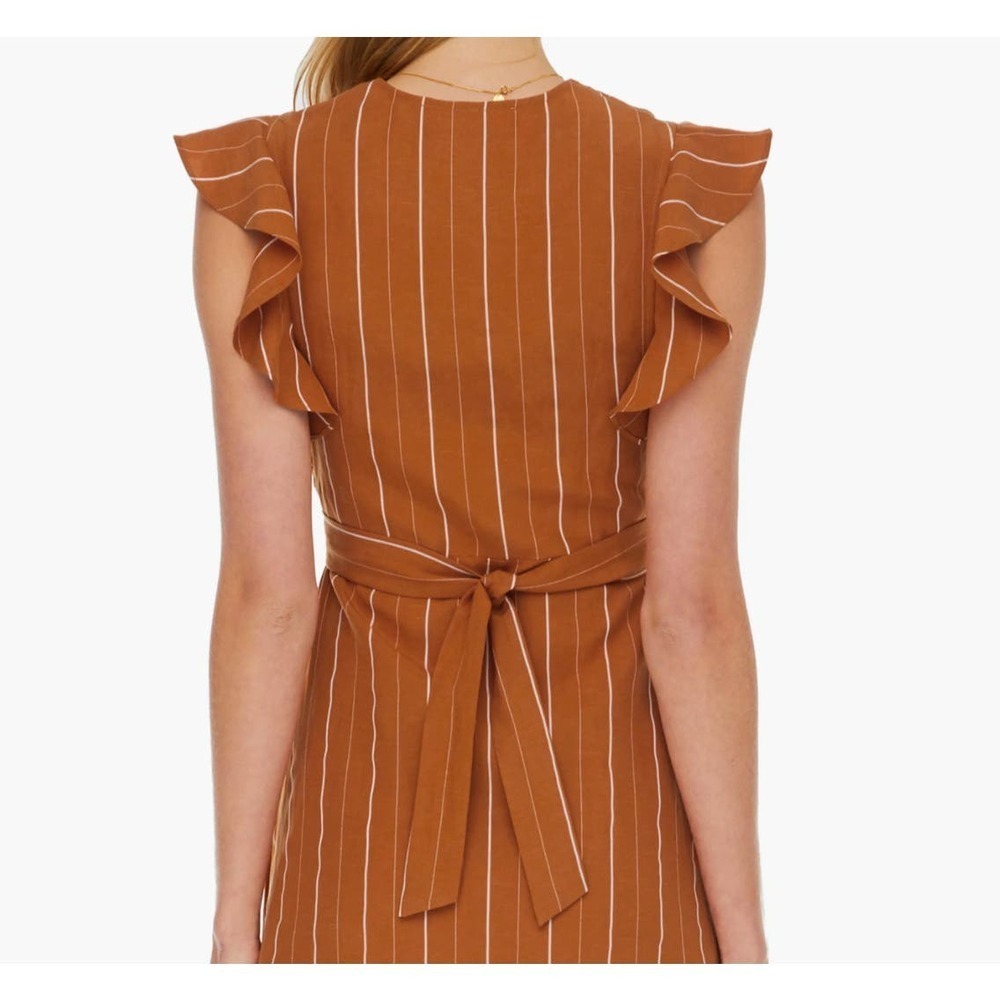 Revolve Striped Linen Blend Button Front Ruffle S… - image 3